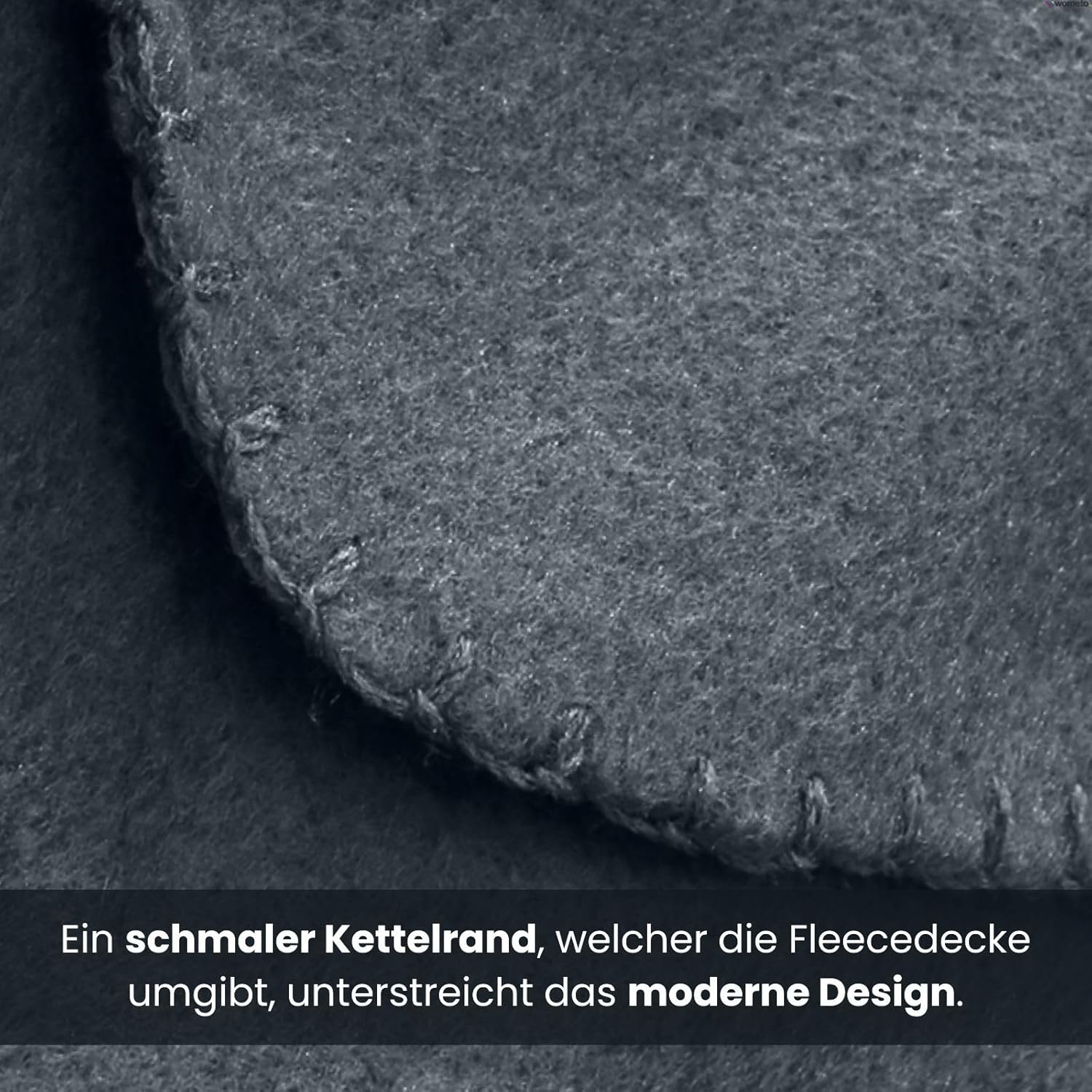 wometo Polarfleecedecke, 130 x 160 cm, ca. 400 g schwer mit Anti-Pilling-Rand, in vielen leuchtenden Farben – Bild 3