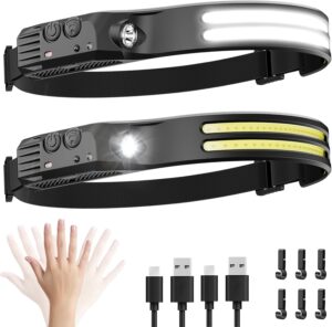 2 Stück Stirnlampe LED wiederaufla...