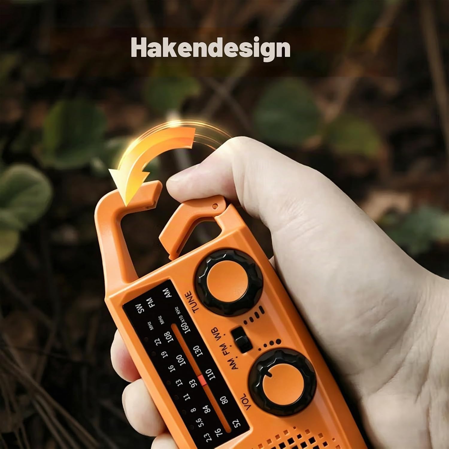 Gemmac Kurbelradio mit Solar und Powerbank, Notfallradio 2000 mAh USB AM/FM/SW Tragbares Notfallradio mit SOS-Alarm-Taschenlampe, Dynamo-Notfallausrüstung für Camping, Outdoor-Survival-Ausrüstung – Bild 3