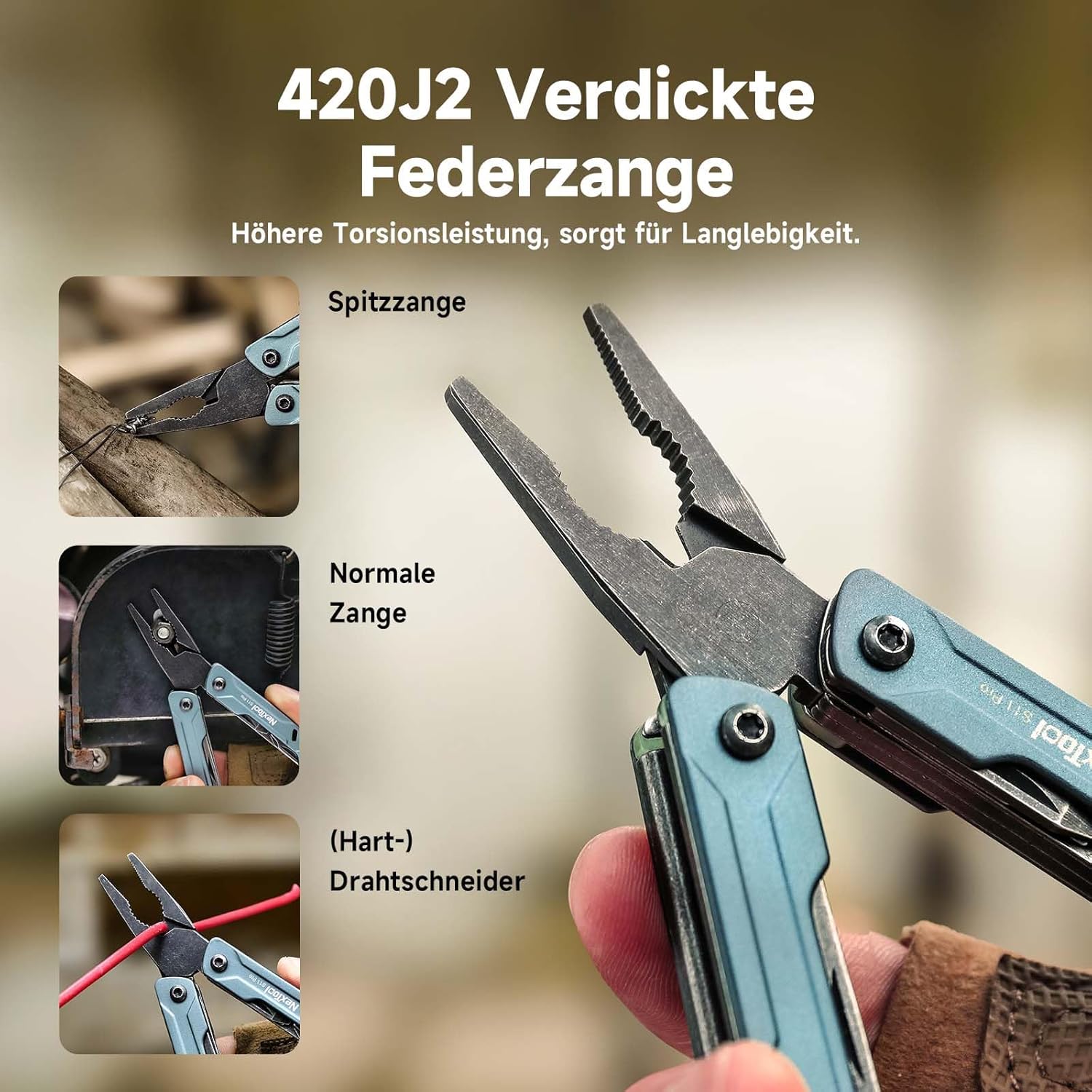 NexTool Multitool Mini Sailor S11 Pro, 12-in-1-Multitool, kompaktes EDC-Werkzeug mit verbesserten Materialien aus Edelstahl, Camping und Wandern für Heimwerker, Outdoor und Alltag, Geschenk für Männer, Handwerker und Abenteurer – Bild 3
