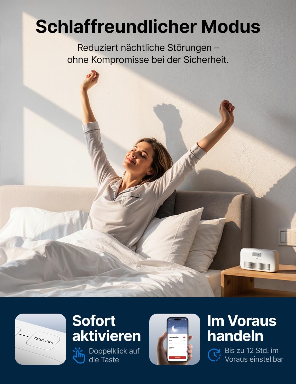 X-Sense WLAN-Kohlenmonoxidmelder mit Sprachalarm, Temperatur- & Feuchtigkeitsanzeige, CO Melder mit austauschbarer Batterie, digitalem Display und CO-Spitzenwert-Verlauf, XC0M-iR, 1 Stück – Bild 5