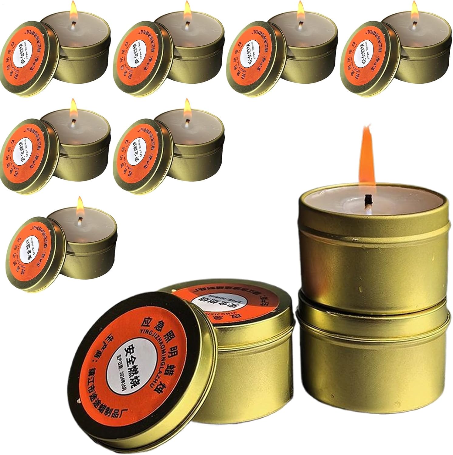 10 Stück Skcandles, winddichte, rauchfreie Kerze, Notfallkerze für Stromausfälle, rauchfreies Beleuchtungsset, Kerzen mit langer Brenndauer, Kerzen für Wandern und Outdoor-Survival-Ausrüstung