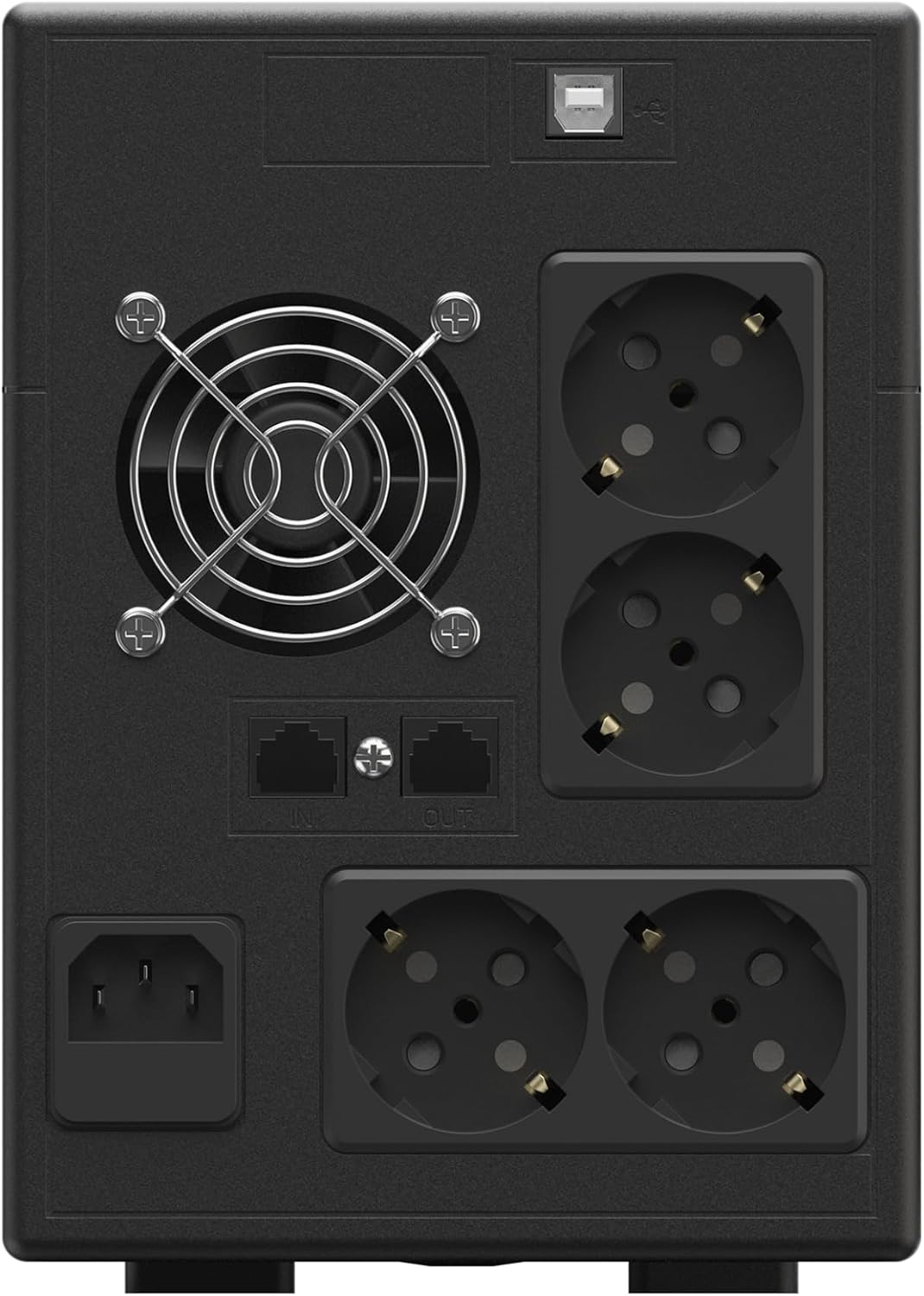 Green Cell PowerProof USV 2000VA 1400W, LCD, reine Sinuswelle und IEC | Notstromversorgung mit Überspannungsschutz, RJ45 und 4 Schuko-Ausgängen für Haushaltsgeräte – Bild 8