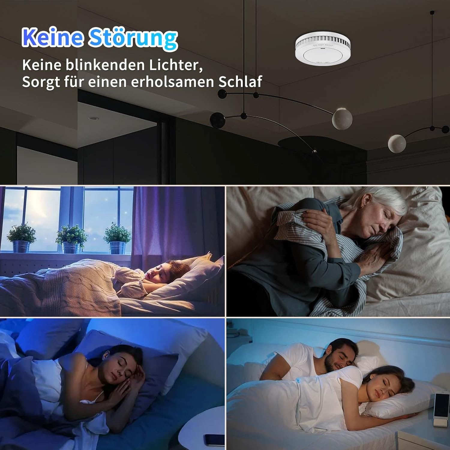 XINDUM Rauchmelder mit stärkerer Magnethalterung, 6er-Set, 10-Jahres-Batterie-Feuermelder, TÜV Rheinland zertifiziert, Rauchmelder, Standalone, Weiß – Bild 4