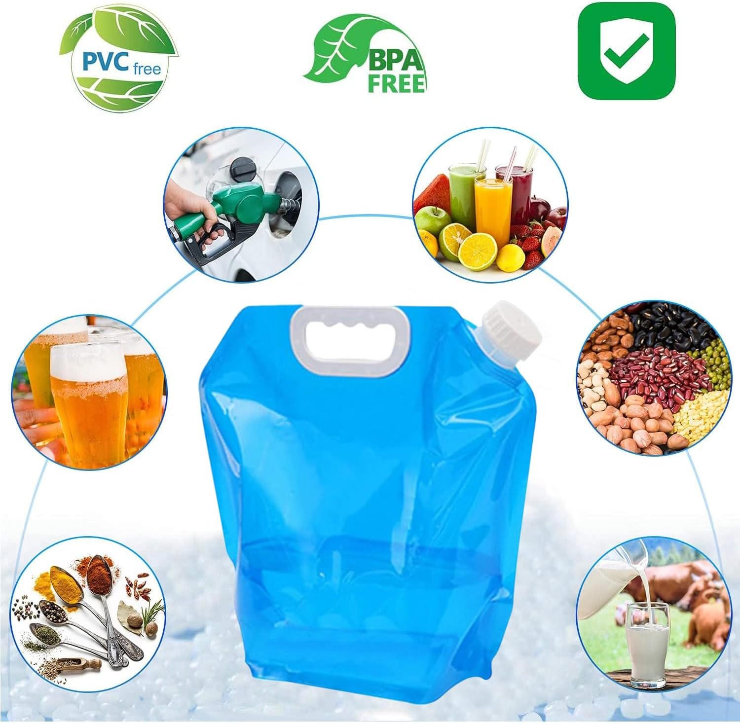 Kamiya 5/10 L faltbarer Wasserkanister mit dichtem Deckel, flexibler Wasserkanister, 5/10 Liter faltbarer Wasserkanister BPA-frei für Outdoor-Camping – Bild 5