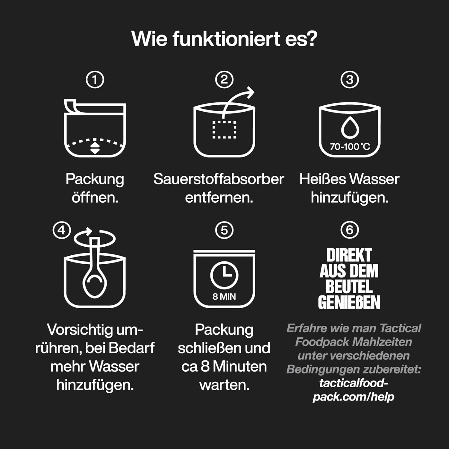 Tactical Foodpack Six Pack Oscar (6 Mahlzeiten) – Gefriergetrocknete Mahlzeiten I Verzehrfertig I MRE I Survival I Outdoor Food I Trekking Food I Expedition I Office – Bild 2