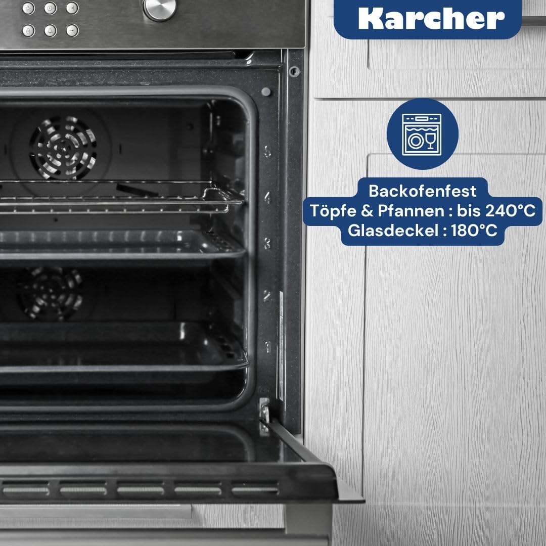 Karcher Jasmin 121008 20-teiliges Kochgeschirr-Set mit Brattopf und 4 Schüsseln aus Edelstahl für Induktion – Bild 7