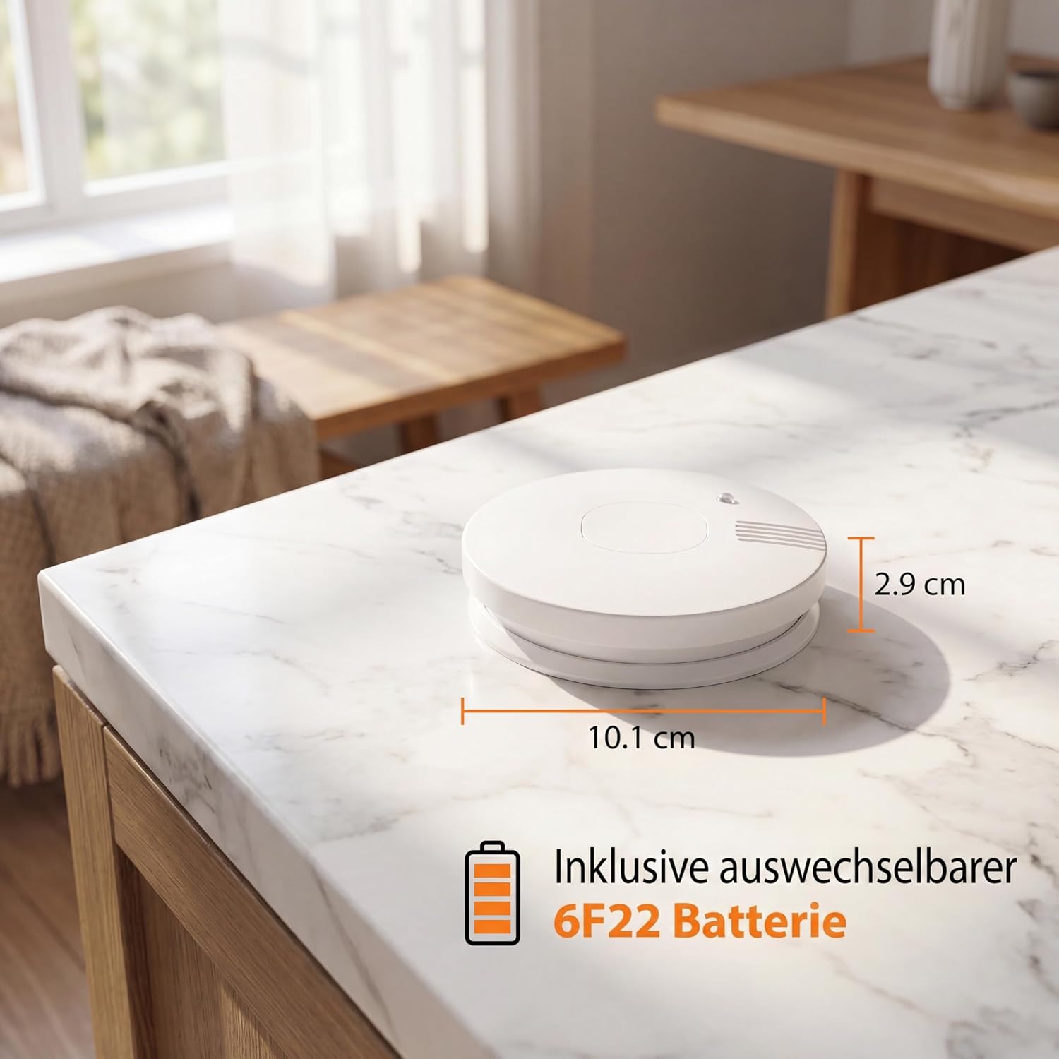 Smartwares Rauchmelder - TÜV - Austauschbare Batterie - Optischer Sensor - Testknopf - Geräuschlose Funktion - FSM-11710 – Bild 3
