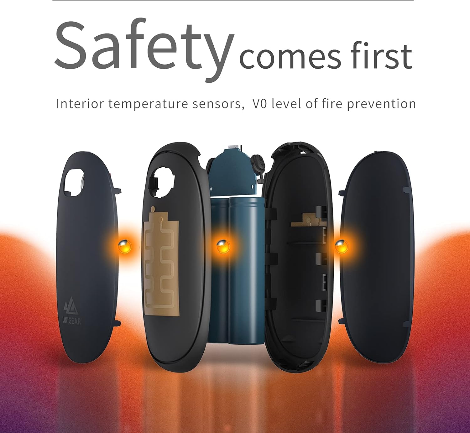 Unigear Wiederaufladbarer Handwärmer, 5200 mAh, wiederverwendbarer elektrischer Handwärmer, Powerbank, tragbar, USB, mit kostenlosen Heizeinstellungen von 35–55 °C und digitalem Bildschirm, Wärme für Raynauds Outdoor-Wandern | Wiederverwendbarer Taschenwärmer mit USB, freie Heizstufen 35-55 °C, tragbar für Outdoor-Wandern, Wärme bei kalten Händen – Bild 5