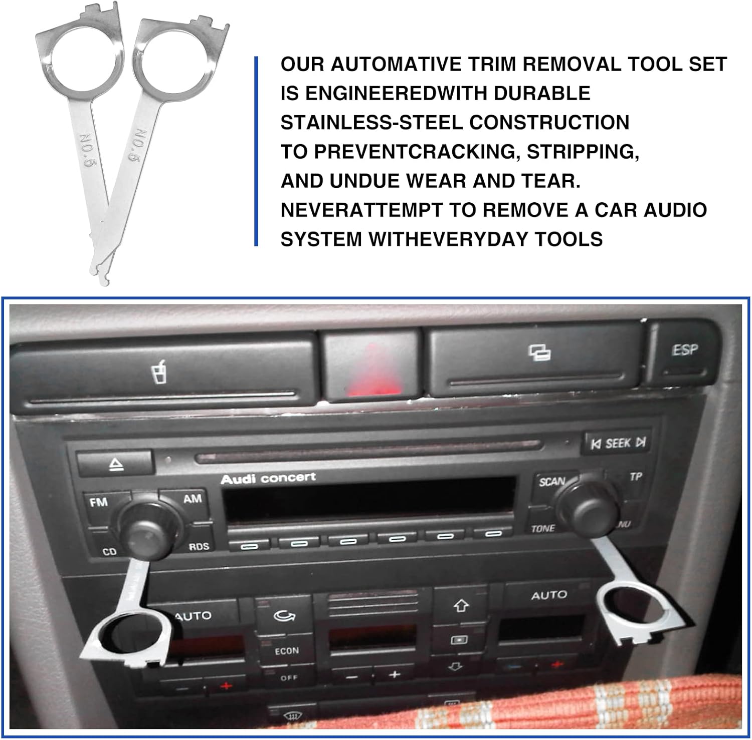 Xastro 38-teiliges Universal-Autoradio-Ausbauwerkzeug für Radio-Navigation, Radio-Ausbauwerkzeug I Entriegelung I Demontage, Radiohalterung, Autoradio-Entriegelungswerkzeug, Ausbauwerkzeug – Bild 4