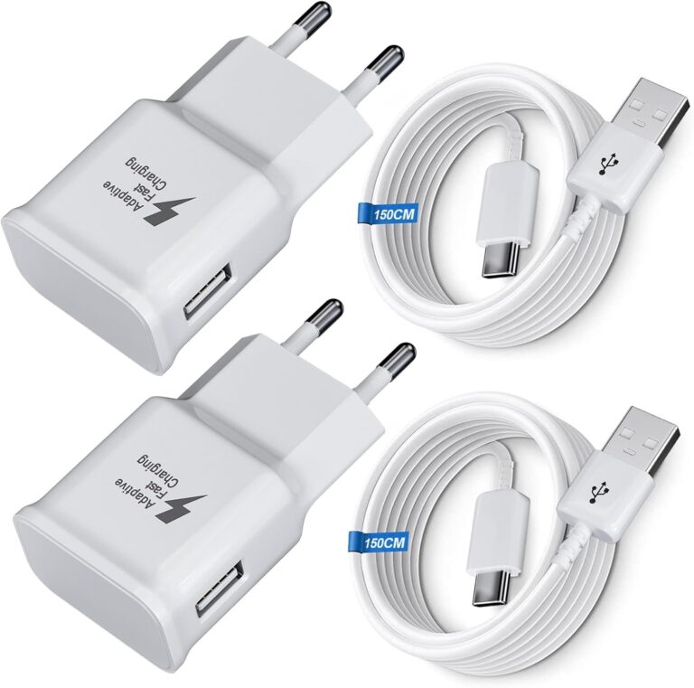 Ladegerät Schnellladung für Samsung Handy, (2er-Pack) Adaptives Schnellladegerät Netzteil mit USB Typ C Ladekabel für Samsung Galaxy S8, S9, S10 Plus, A05s A13 A15 A16 A20 A35 A36 A40 A56 M30 M35 5G
