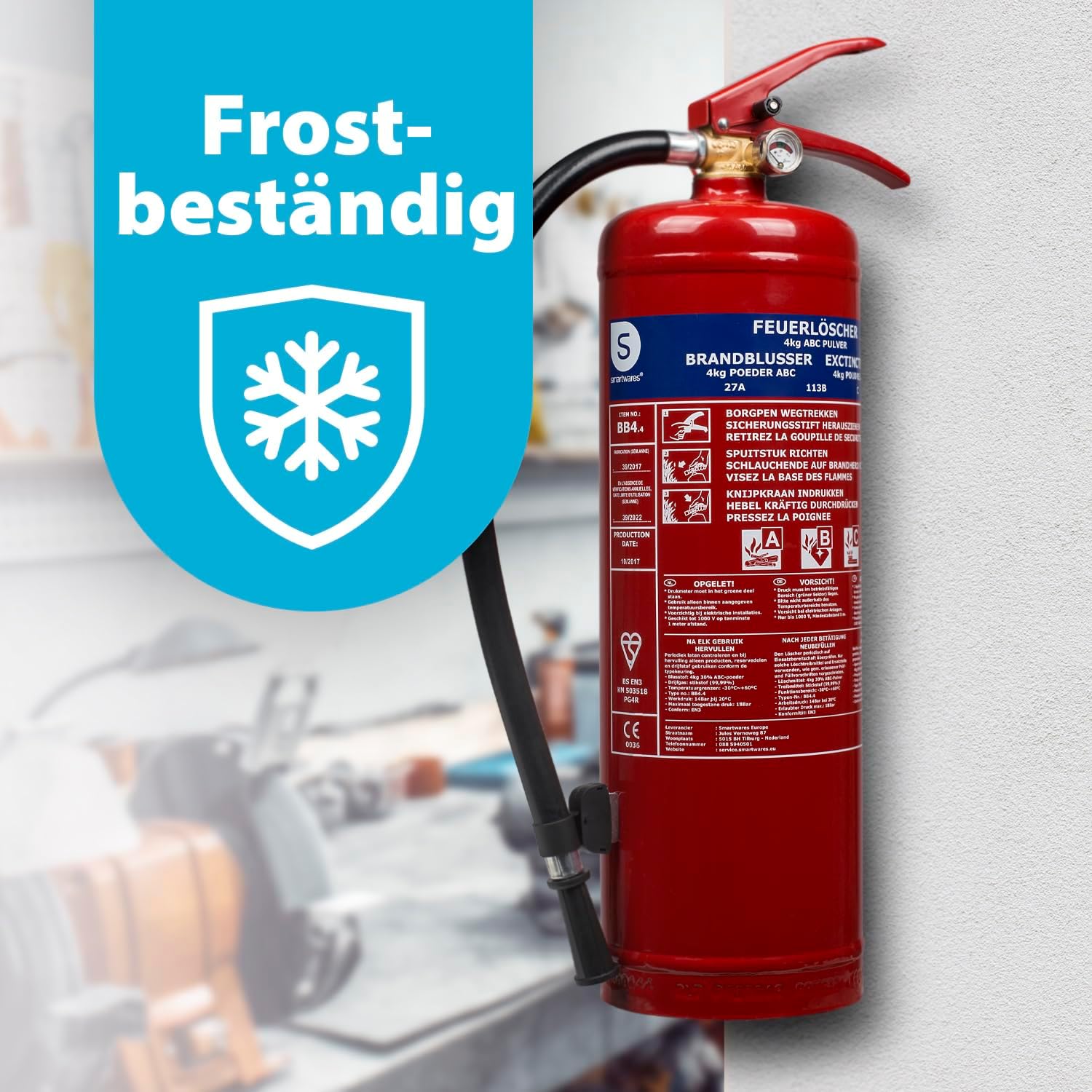 Smartwares SW BB1 Feuerlöscher, rot, FEX-15140 (BB4.4) – Bild 7