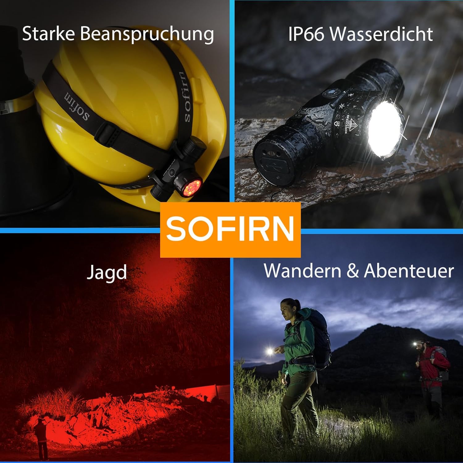Sofirn HS21 Stirnlampe LED wiederaufladbar 2200 lm rotes und weißes Licht | Rotlicht, Gelblicht, Weißlicht, 2200 Lumen, USB-C aufladbar, Abenteuerlicht, Wandern, Bergsteigen, Arbeiten, Notbeleuchtung – Bild 8