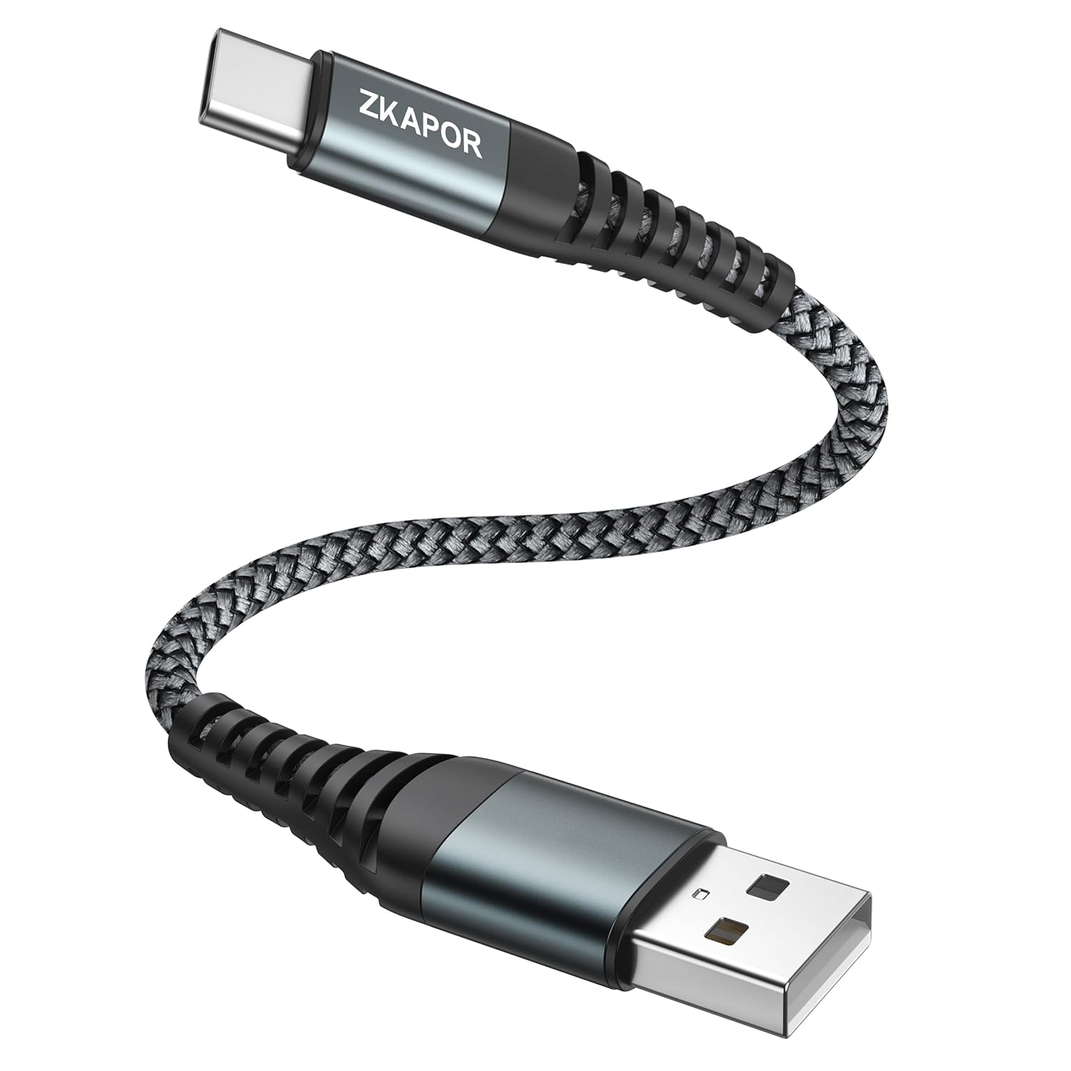 ZKAPOR USB C Kabel kurz 30 cm, Schnellladekabel USB C 3A Nylon geflochtenes USB-Kabel Typ C kompatibel mit iPhone 15/15 Pro Max, Samsung Galaxy S24/S23/S22/S21, Note 10, Huawei P40/P30, Google Pixel