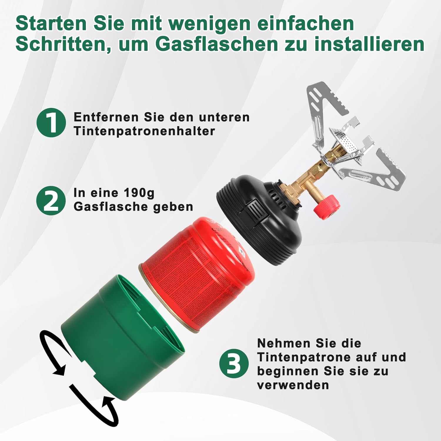 Campingkocher, tragbarer Gaskocher im Freien, Camping-Gaskocher mit Einzelbrenner, geeignet für Outdoor-Aktivitäten, Camping und Wandern – Bild 3