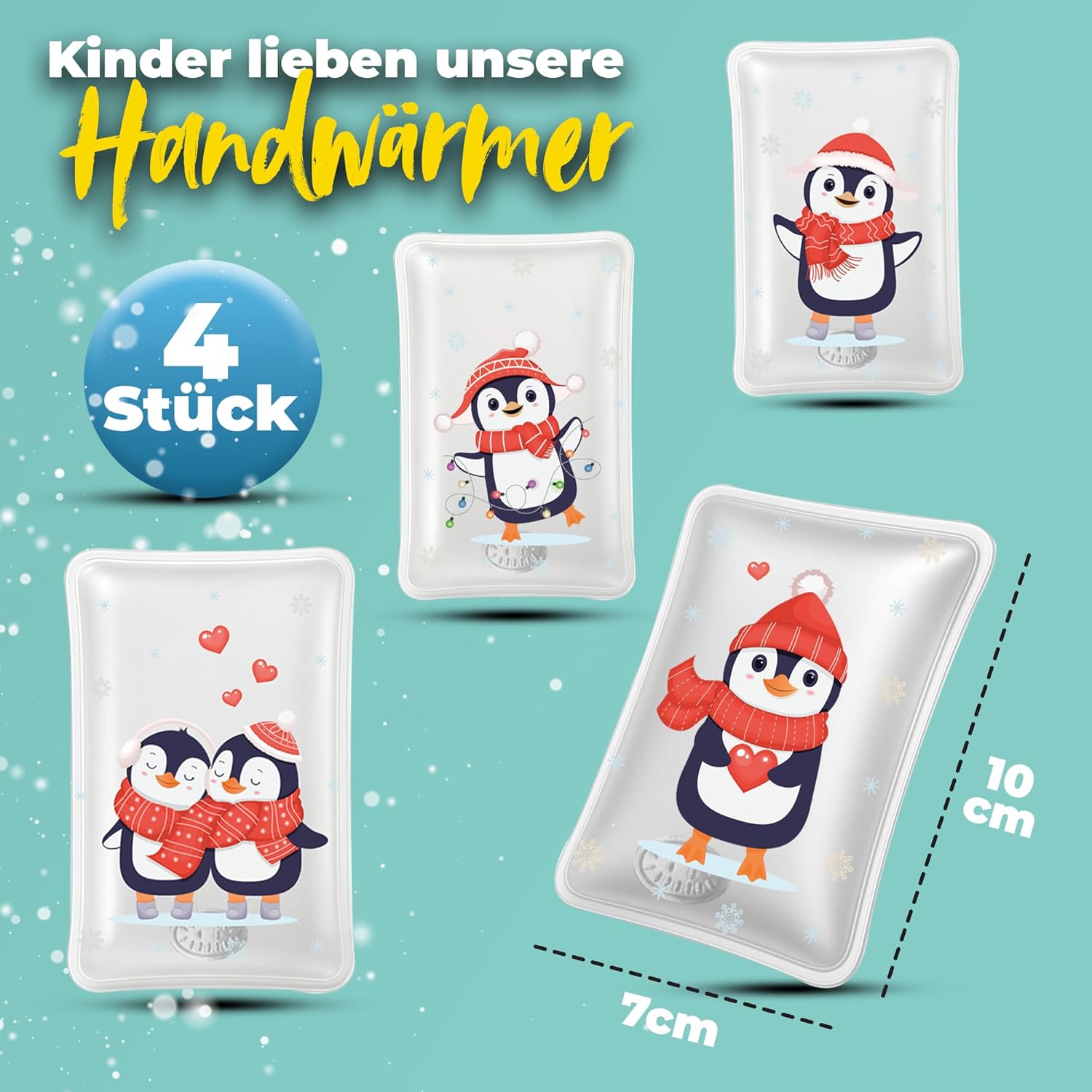 KIDVERSE Kinder Handwärmer 4er Set - Wiederverwendbare Taschenwärmer - Wohltuende Handwärmer zum Bücken - Wärmekissen Hände mit süßen Motiven - Taschenwärmer Kinder – Bild 2