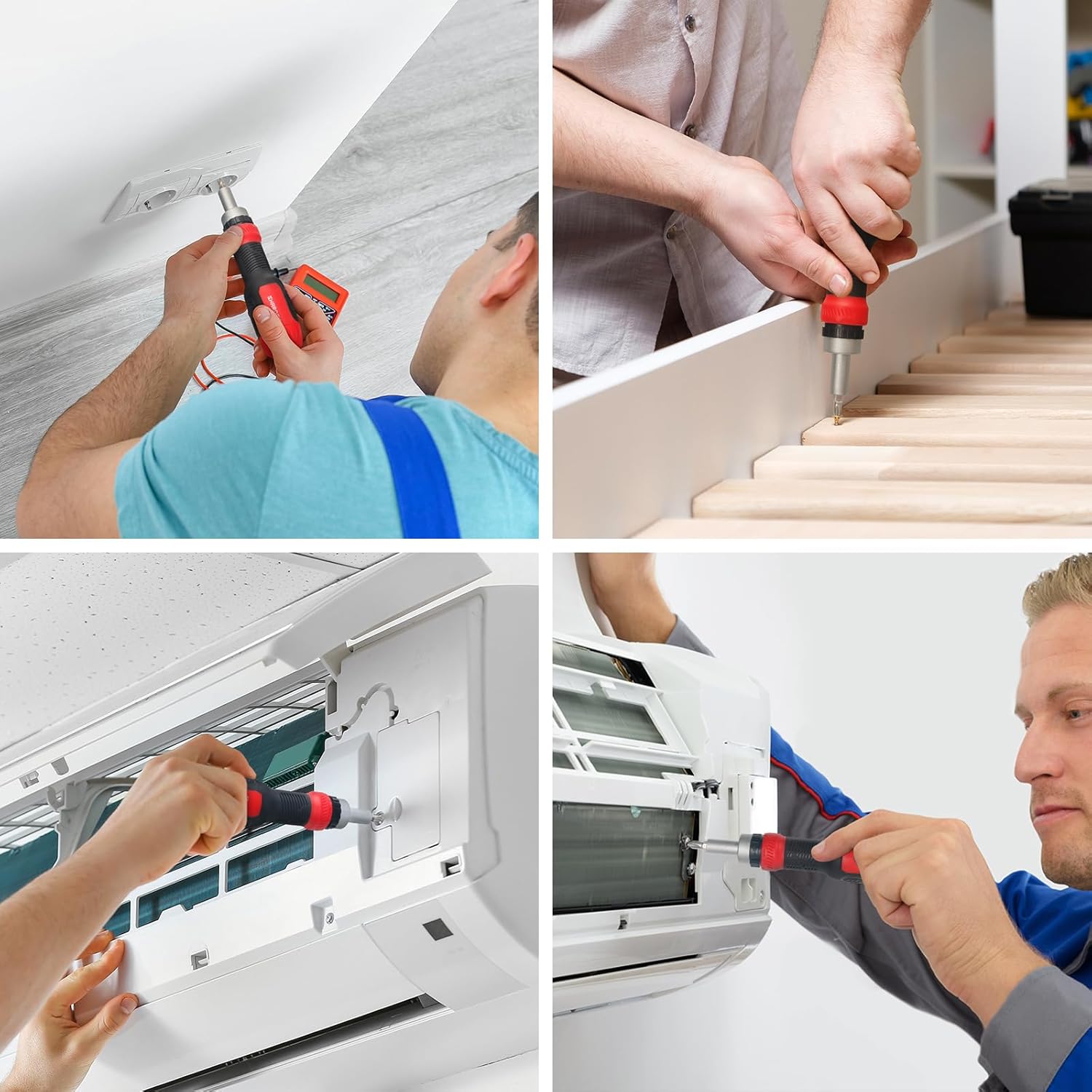 SHARDEN Ratschenschraubendreher 13-in-1 Ratschenschraubendreher Multibit-Schraubendreher Multitool All-in-One mit Torx-, Schlitz-, Kreuzschlitz-, Sechskant-, Pozidriv- und 1/4-Mutternschlüssel – Bild 8