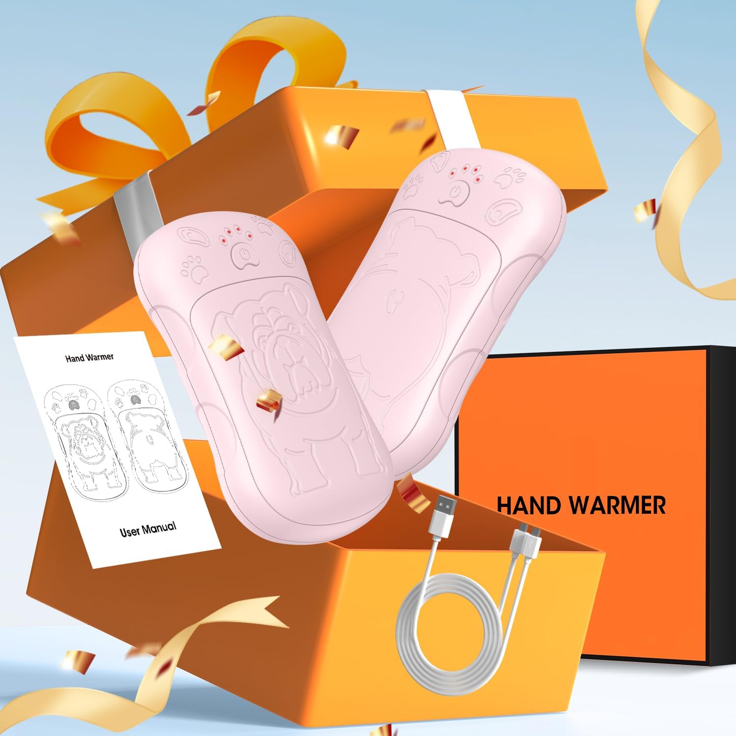 Elektrischer Handwärmer, 2er-Set, 6000-mAh-Akku, elektrischer Handwärmer, wiederverwendbar, wiederaufladbarer Taschenwärmer, ideal für Outdoor-Sport, Jagd, Golf, Camping, warmes Geschenk für Damen, Herren, Kinder – Bild 7