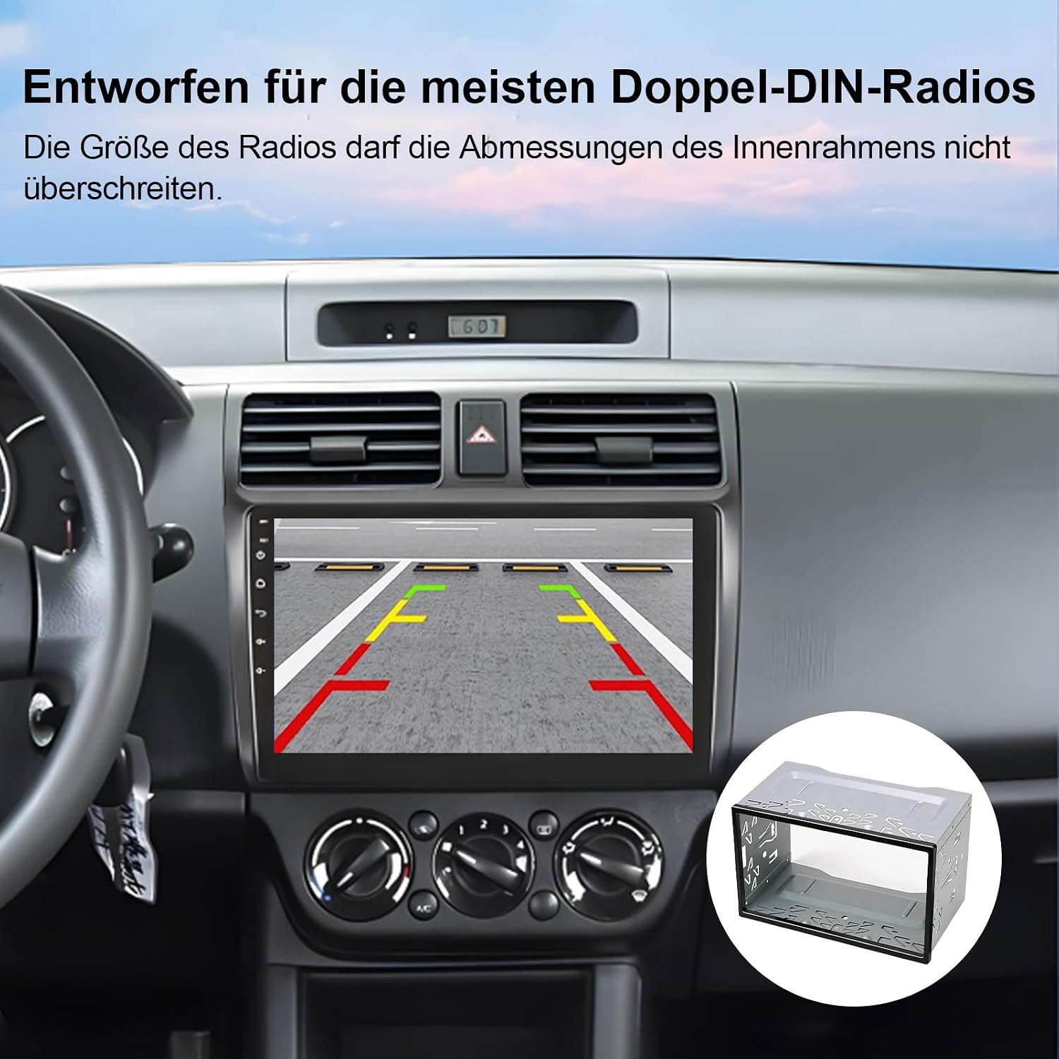 DYOUen Autoradio-Einbaurahmen, 2DIN, Doppel-Metallrahmen-Halterung, Blenden-Montageset für Doppel-DIN-Autoradio, Auto-DVD-Player, GPS-Navigation – Bild 7