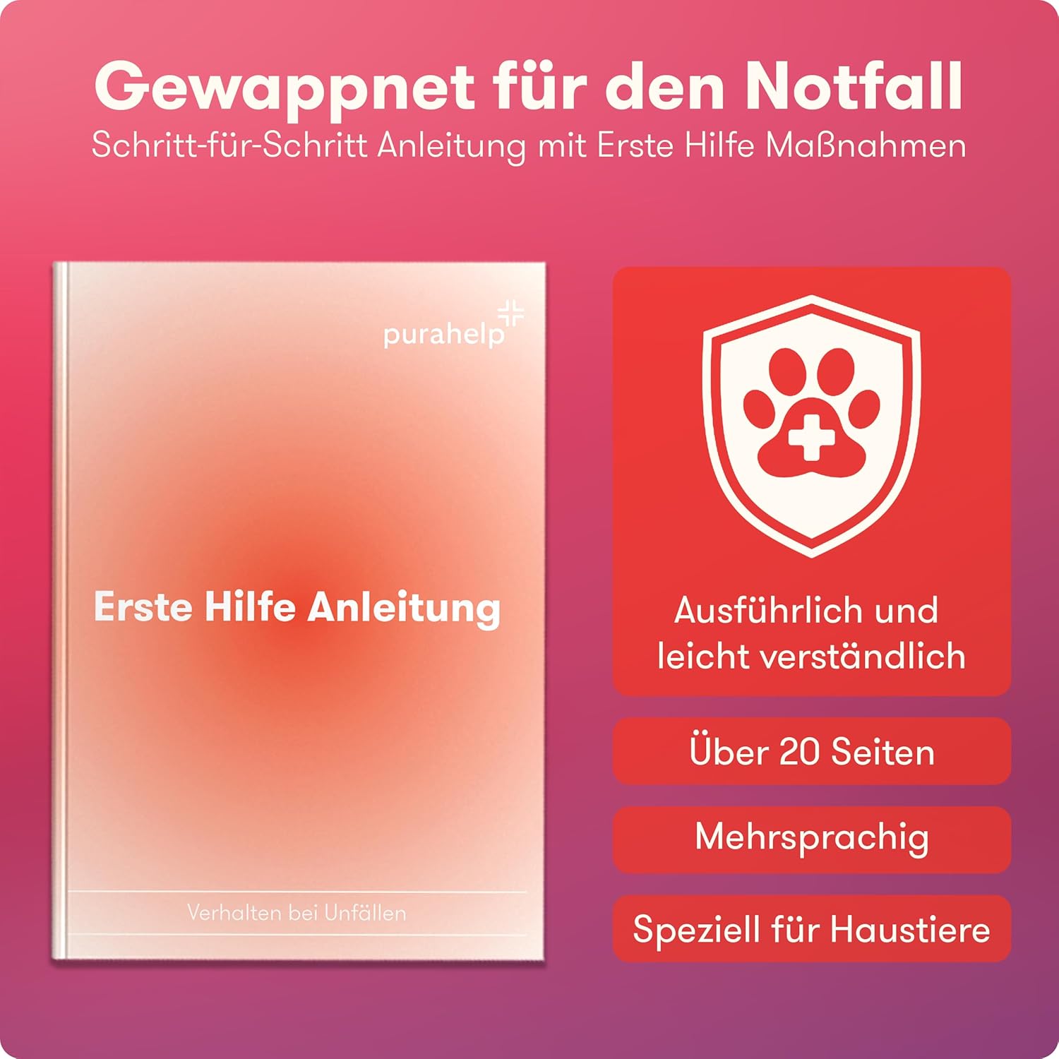 PURAHELP Erste-Hilfe-Set für Hunde und Katzen (51-teilig) – Erste-Hilfe-Erste-Hilfe-Tasche mit Zeckenpinzette, Pinzette & mehr – Notfallset für Hunde & Katzen – Hundeapotheken-Set – Erste-Hilfe-Notfallset Hund – Bild 7