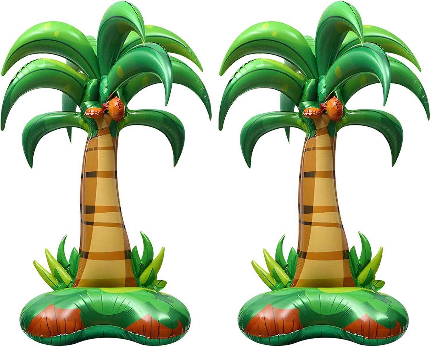 2 Stück aufblasbare Palme, hawaiianische Party-Dekoration, 132 x 94 cm, aufblasbarer Palmen-Ballonständer für tropische Strandpartys, Sommerpartys, Poolpartys und Gartenfeiern