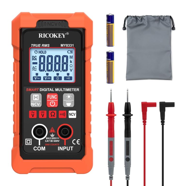 Digitalmultimeter Voltmeter 4000 Meter NCV Auto Spannungsprüfer Automatischer Durchgangsprüfer Auto Range Smart Meter für AC/DC Spannungswiderstand Kontinuität Großes LED-Display Hintergrundbeleuchtung