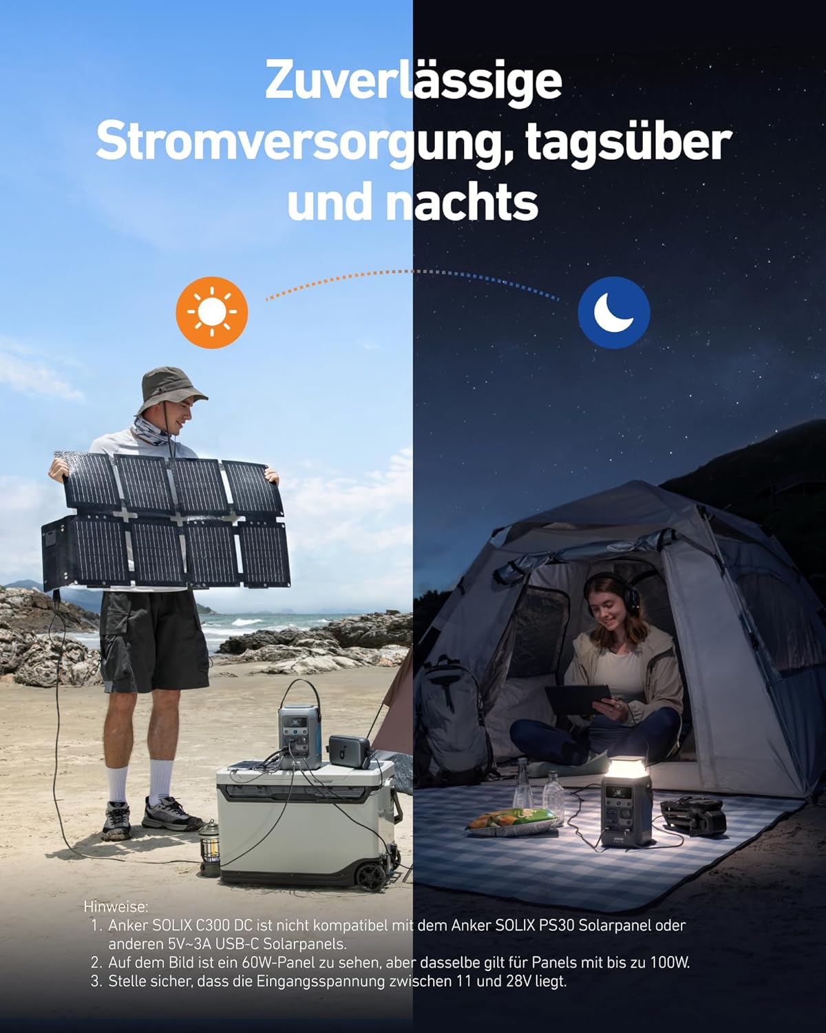 Anker SOLIX C300 DC Power Bank Kraftwerk, 288 Wh Akku für mehrere Geräte, LiFePO4 Akku, 300 W Solargenerator, für Camping, Outdoor, Reisen, Notfälle (Netzteil nicht im Lieferumfang enthalten) – Bild 5