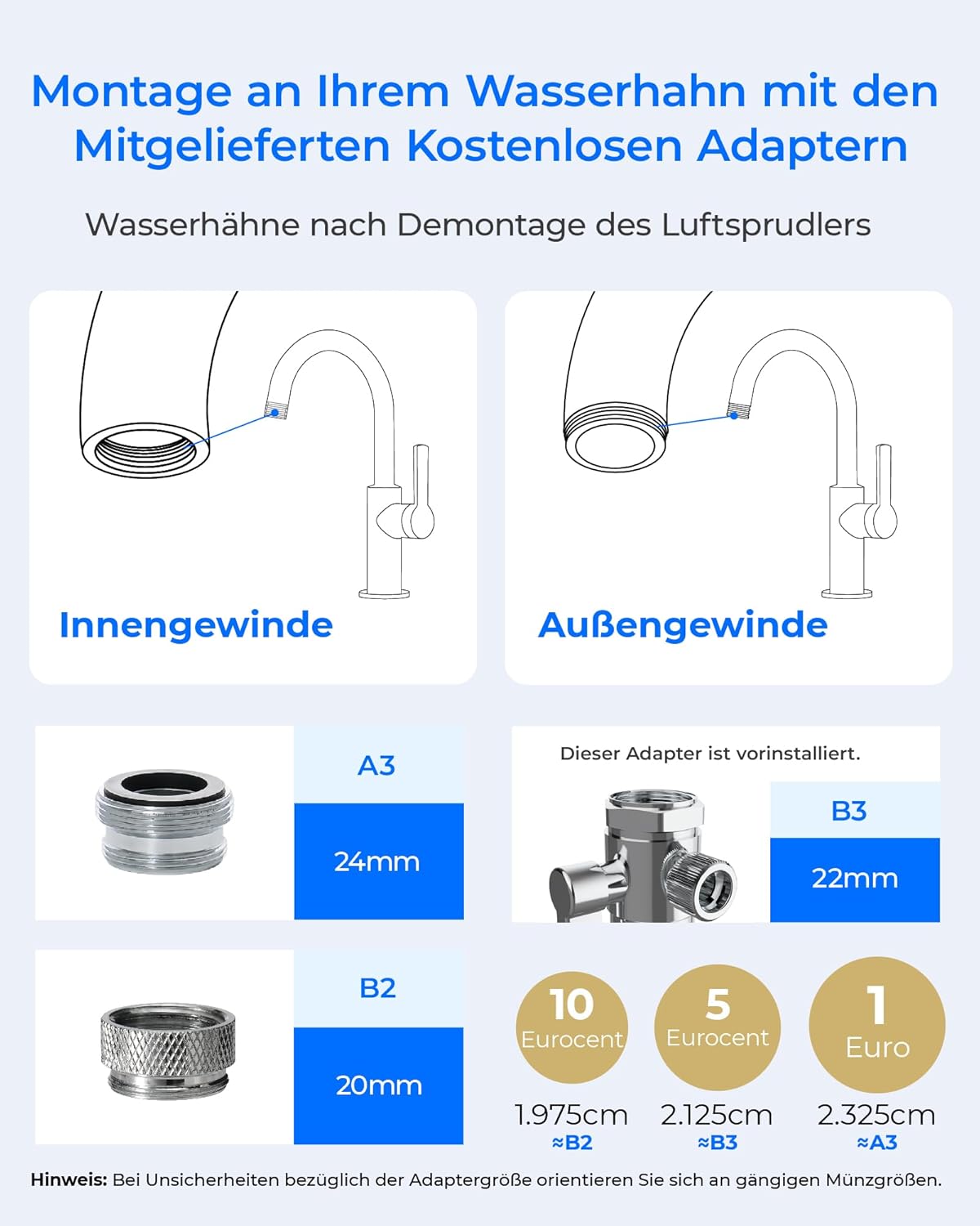 Waterdrop WD-FC-06 Wasserfilter-Wasserhahn aus Edelstahl, Carbon-Block-Wasserfiltersystem, Leitungswasserfilter, entfernt Chlor, Schwermetalle und schlechten Geschmack (1 Filter im Lieferumfang enthalten) – Bild 3