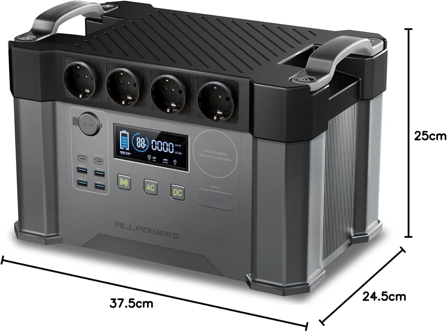 ALLPOWERS Tragbares Kraftwerk 2400 W (4000 W Surge) AC-Steckdosen 1451 Wh Akku MPPT-Solargenerator Mobiler Stromspeicher für Wohnmobil Camping DIY Notstromgenerator Wohnmobil Zuhause Notfall – Bild 10