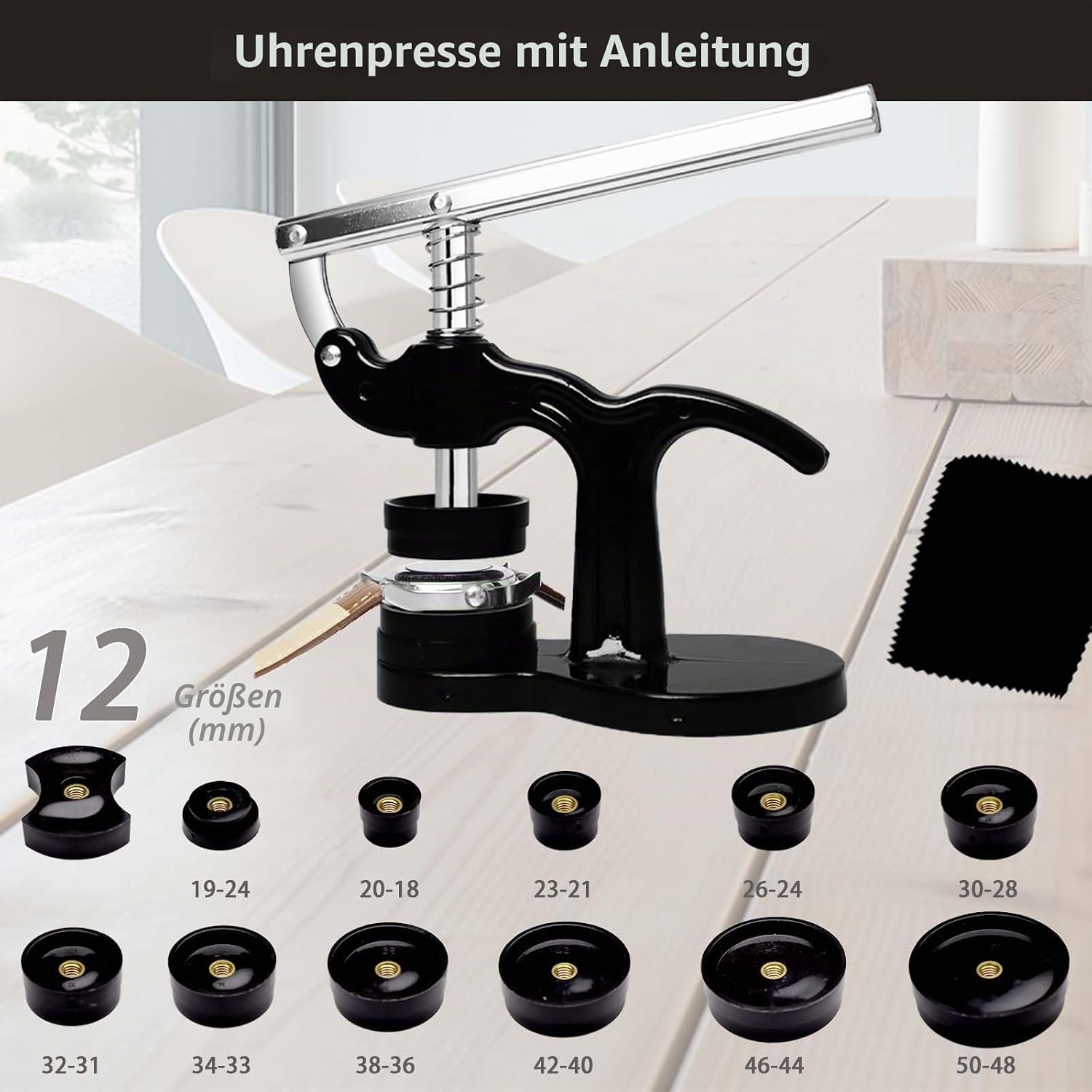 Professionelles Uhrenreparaturset, GLDCAPA Uhrenreparaturwerkzeuge mit Tragetasche, Werkzeug zum Entfernen von Uhrengliedern, Uhrengehäuseöffner, Uhrenpressenset mit 60 Uhrenbatterien – Bild 3