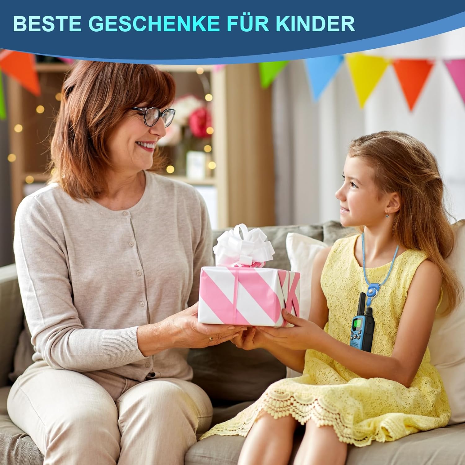 Walkie Talkie 3er-Set Kinder wiederaufladbar, Rabigala-Radios mit 5 km großer Reichweite für Erwachsene, Li-Ionen-Akku, VOX-Freisprecheinrichtung, Taschenlampe LED, LCD – Bild 8