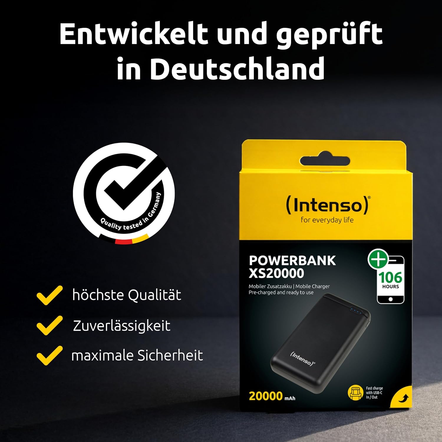 Intenso 7313550 Powerbank XS 20000, tragbares Ladegerät, 20000 mAh, geeignet für Smartphone/Tablet-PC/Digitalkamera, schwarz – Bild 7