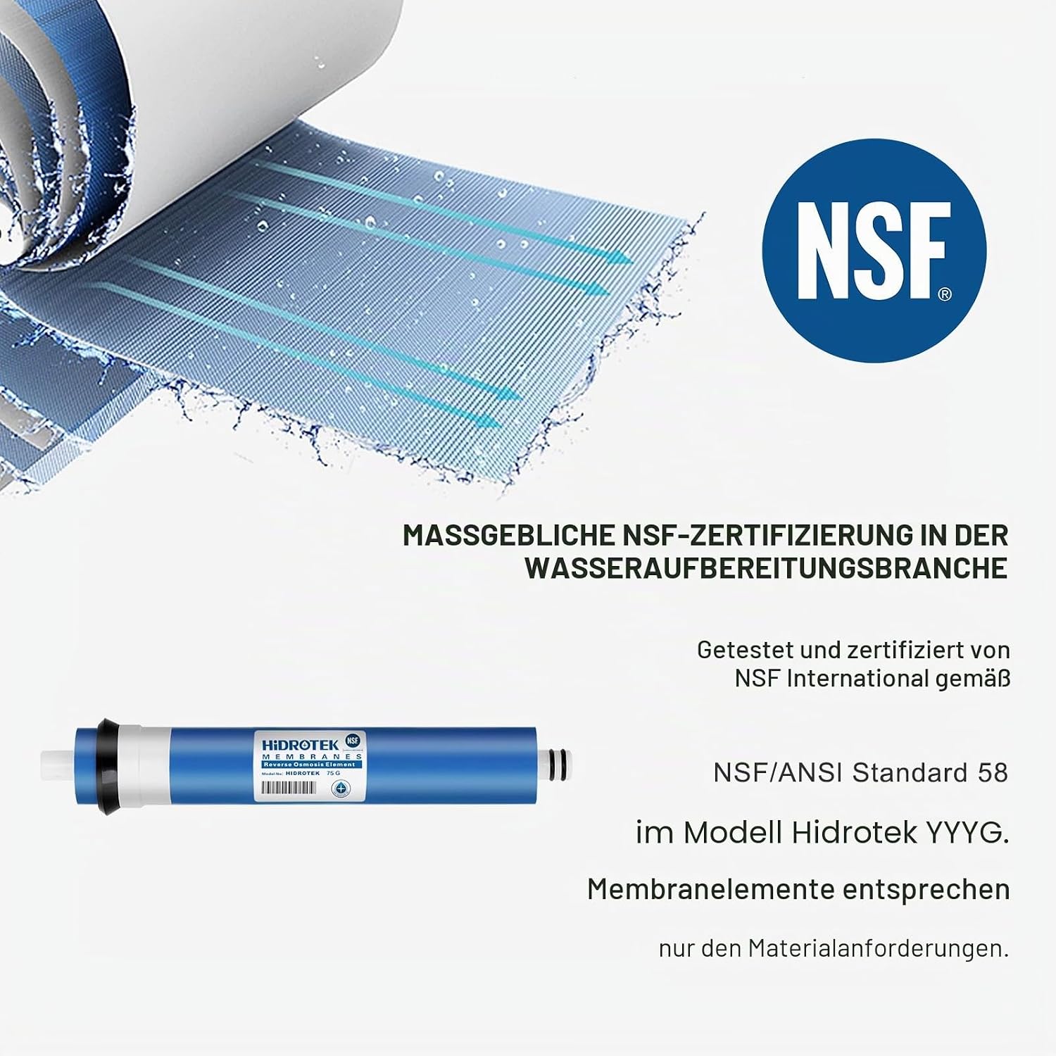 Universell kompatibles 5-stufiges Umkehrosmose-Ersatzfilterset mit 50 GPD-Membran, Standard 10 Zoll – Bild 3