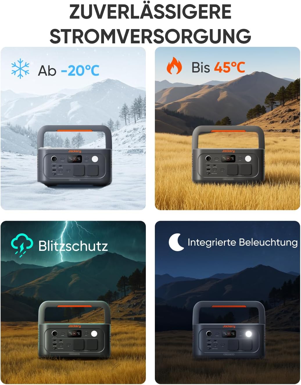 Jackery Explorer 500 V2 Tragbares Kraftwerk, 512 Wh Solargenerator 230 V/500 W (Spitze 1000 W) mit Schnellladung, LiFePO4-Akku 6000 Zyklen, Solargenerator für Camping, Wohnmobil, Notfälle, Reisen – Bild 4