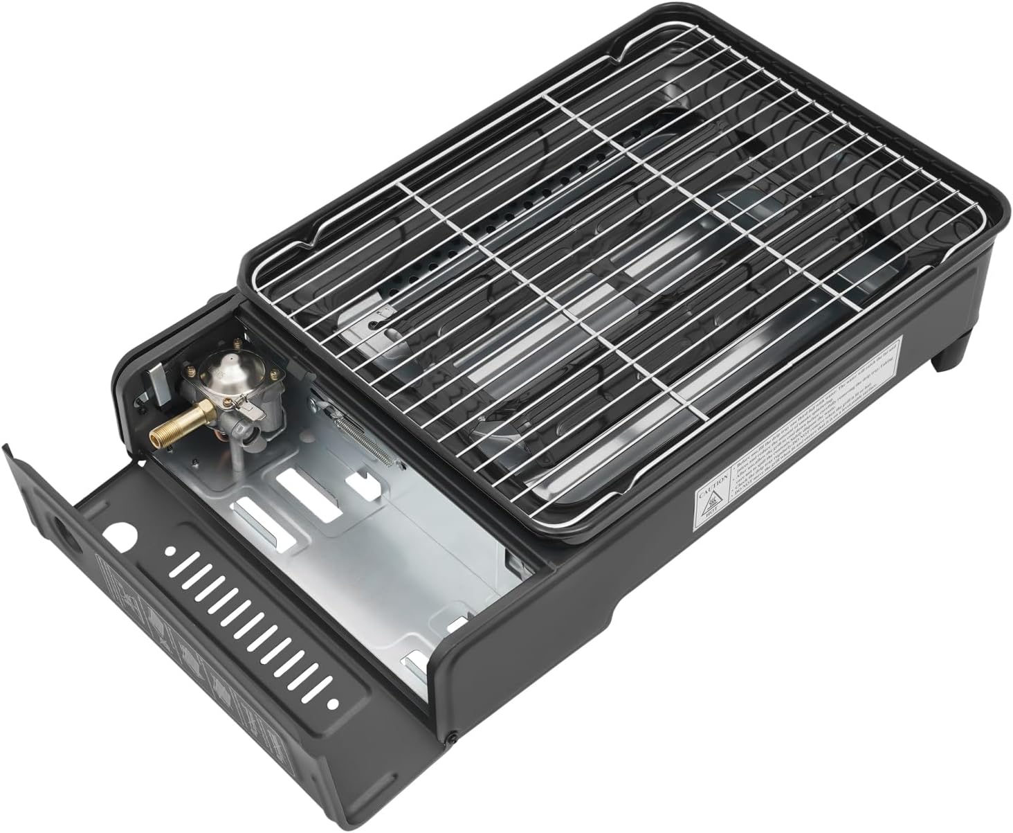 Camping Gasgrill, 2200W Tischgasgrill, tragbarer Gasgrill mit Fettbehälter und Tragetasche, Gaskocher Campingkocher, Campinggrill Gas, Gasherd-Set für Terrasse, Balkon und Garten – Bild 3