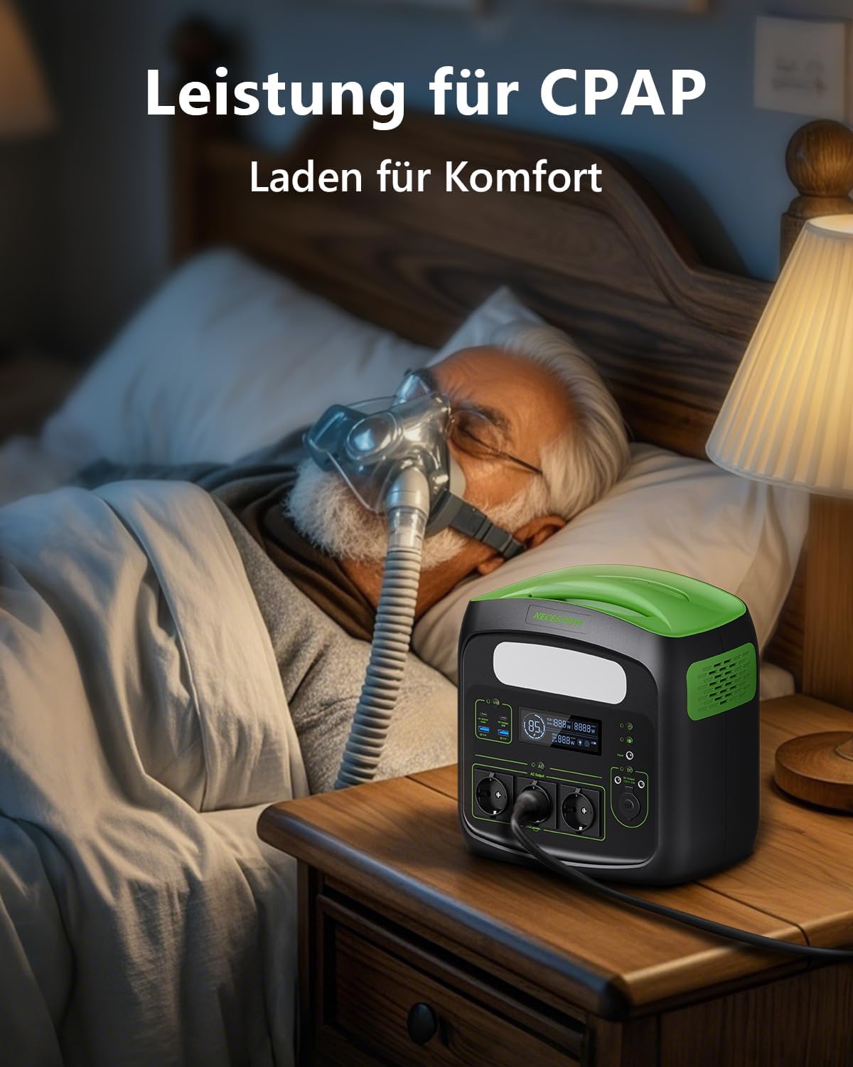 Tragbares Kraftwerk N7576, 700 W, 483,84 Wh, AC-Steckdosen x 3, Kraftwerk LiFePO4-Batterie, reine Sinuswelle, USB-C PD100 W Ausgang, Solargenerator für Camping Home CPAP – Bild 5