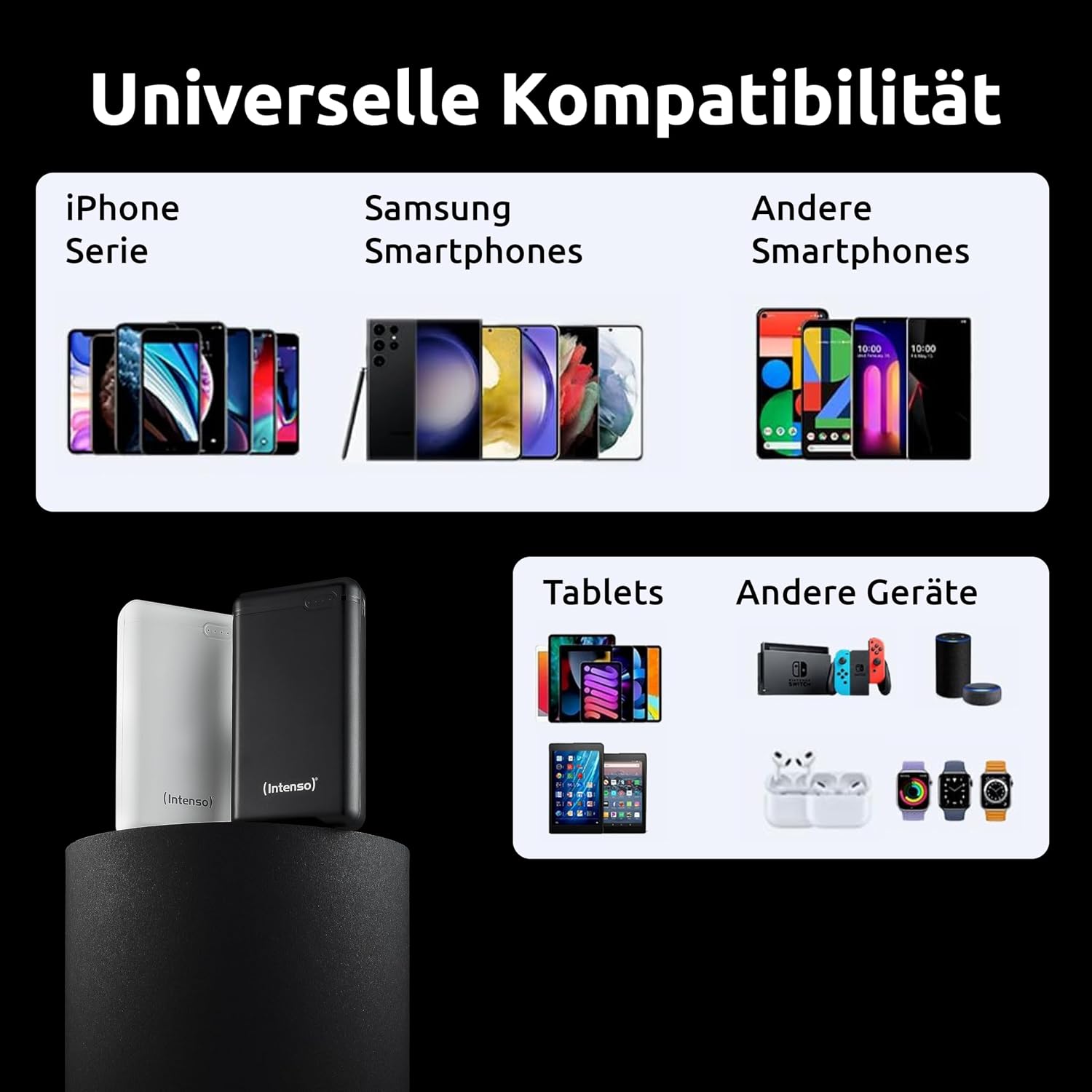 Intenso 7313550 Powerbank XS 20000, tragbares Ladegerät, 20000 mAh, geeignet für Smartphone/Tablet-PC/Digitalkamera, schwarz – Bild 4