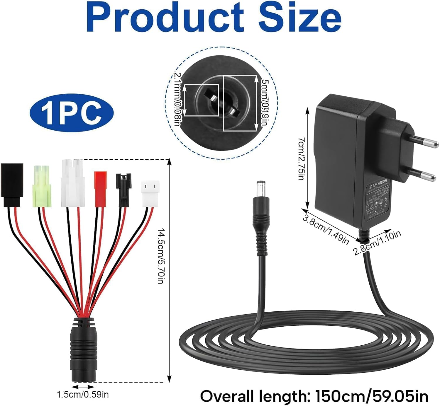 RC-Ladegerät Intelligentes 2,4-V-12-V-NIMH-/NICD-Akkuladegerät mit 6 Anschlüssen Mini und Standard TA-Miya/SM 2P/JST/Huanqi/XH3P Chargeur Battery Voiture RC für ferngesteuerte Autos, Flugzeuge, Boote – Bild 7