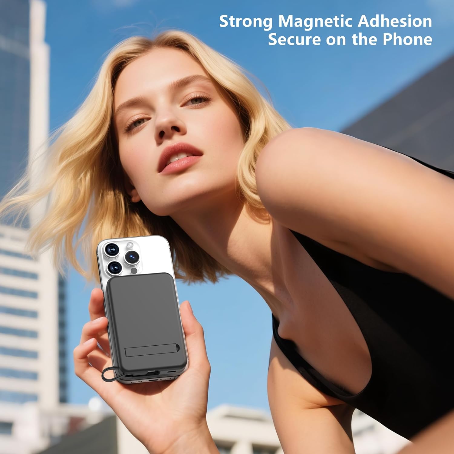 Powerbank für Magsafe10000 mAh 22,5 W magnetisch – Kabellose externe Handy-Akkus mit Typ-C-Eingang und -Ausgang USB-C, LED-Anzeige kompatibel mit iPhone 17 16 15 14 13 12 Pro Max-Serie – Bild 2