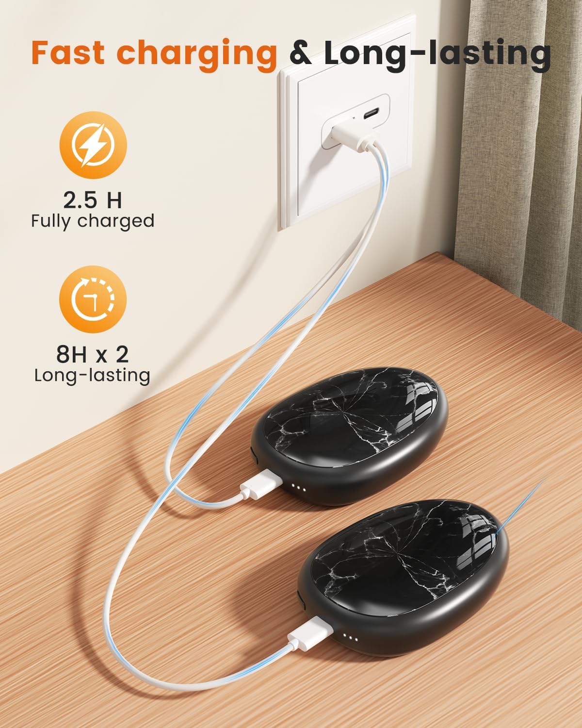 coldSky Elektrischer Handwärmer, 2 Stück, 3 Heizmodi, magnetisch, tragbarer Taschenwärmer, wiederverwendbar – Bild 5