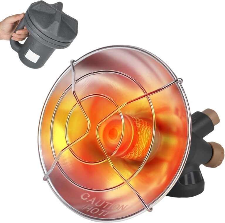 Tragbarer Gasheizer, Ragable-Zeltheizer Gas15000 12500 10000 BTU 3-stufiger Heizer mit elektrischer Zündung, faltbarer Sockel, kompatibel mit 28 UNEF-Flaschengas zum Angeln, Wandern, Jagen, Rucksackreisen