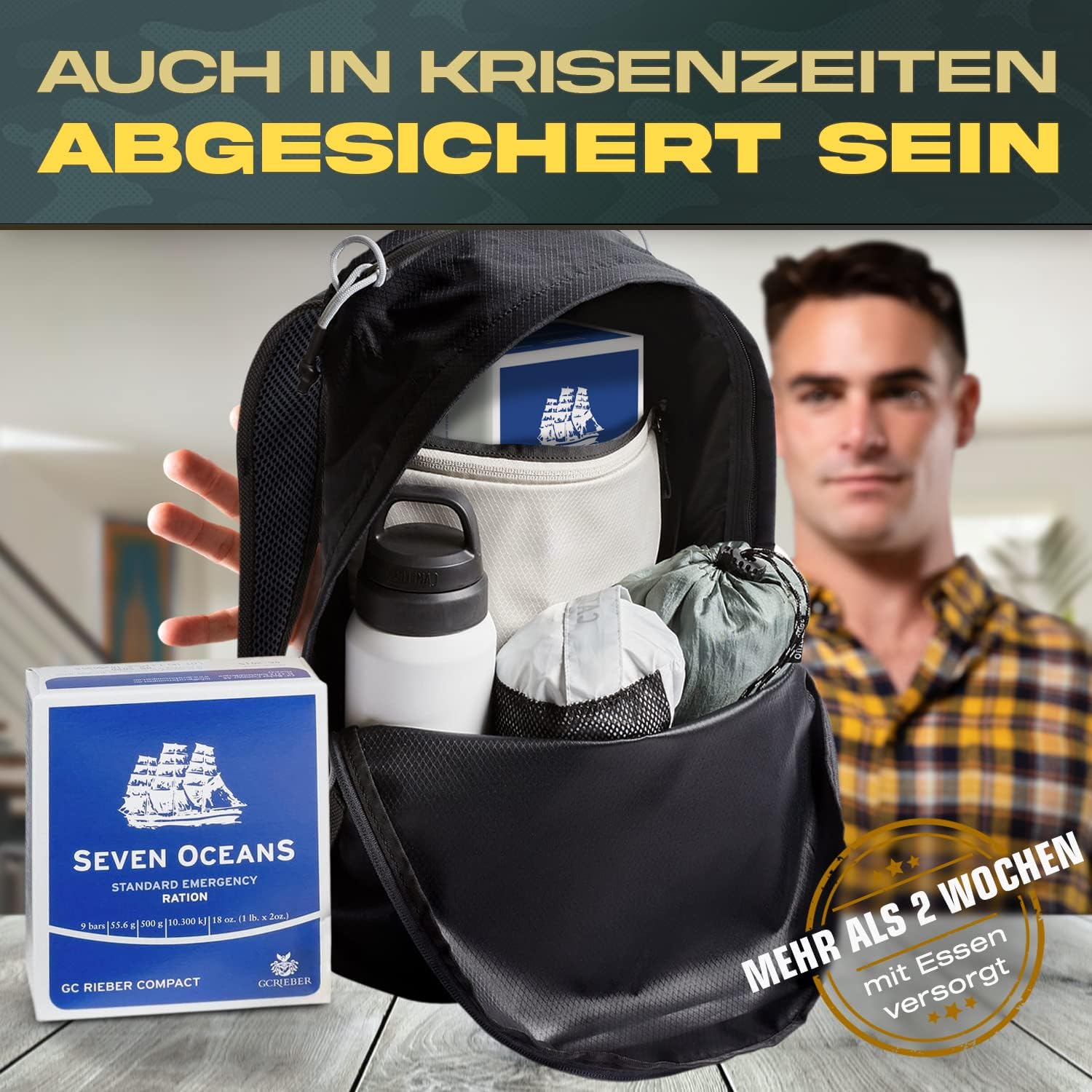 Seven Oceans – Das Original – Notfallfutter (12 x 500 g) Extrem langlebiger Notfallvorrat (6 kg) zur Krisenprävention I Energiereiche Outdoor-Notration I Prepper-Notfutter – Bild 2