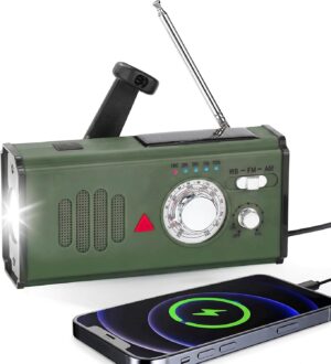 Notfallradio mit Kurbel, 4000 mAh P...