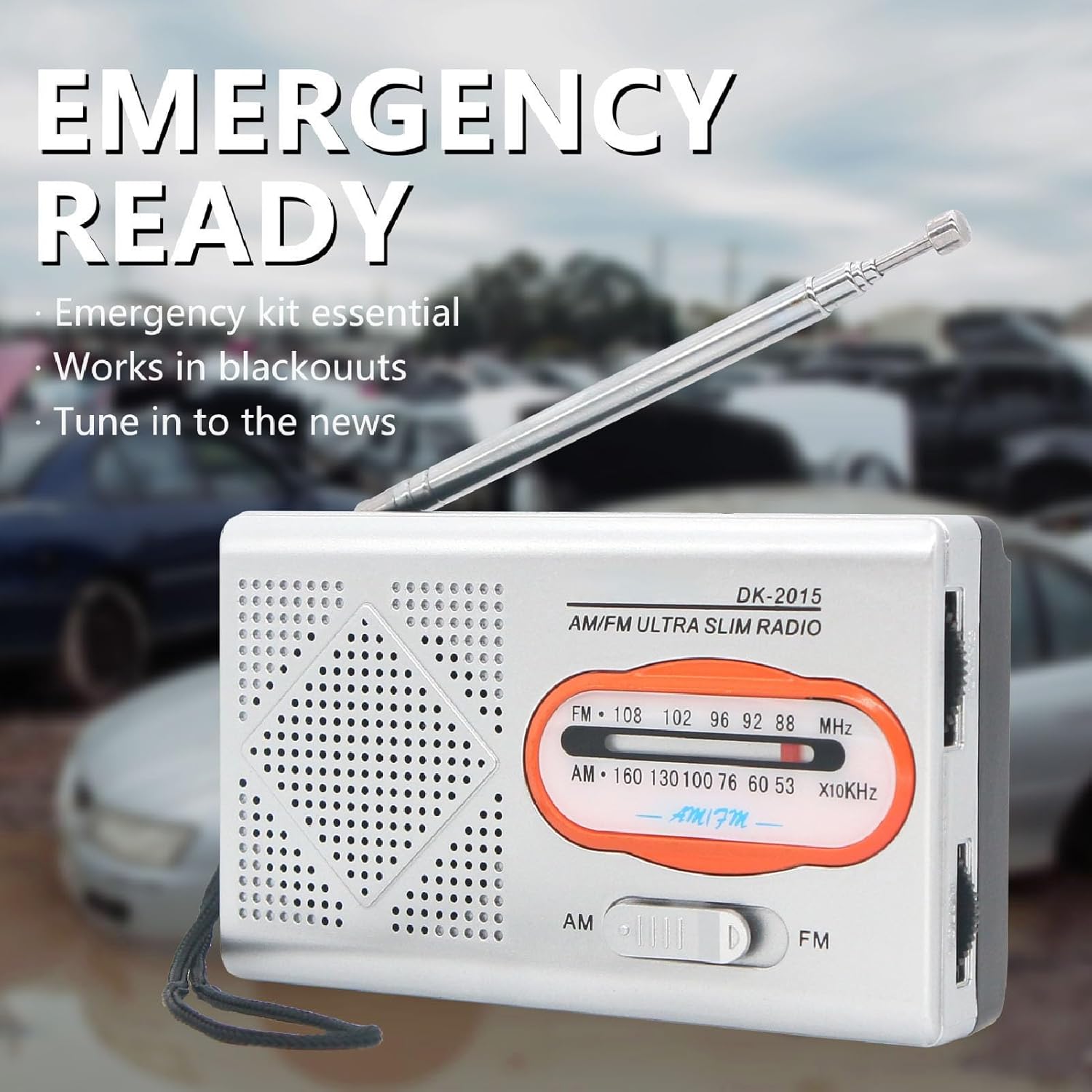 Tragbares Radio, DK-2015 AM FM batteriebetriebene Radios mit Lautsprecher, Stereo-Sound-Taschenradio für Zuhause, Outdoor, Reisen – Bild 5