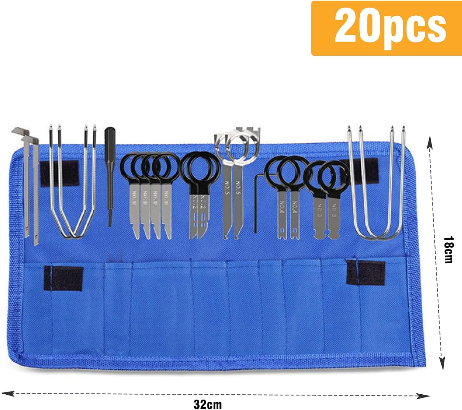 20-teiliges Universal-Autoradio-Ausbauwerkzeug, Autoradio-Entriegelungswerkzeug, Auto-Demontagewerkzeug, Radio-Einbau-Entfernungswerkzeug-Set – Bild 2