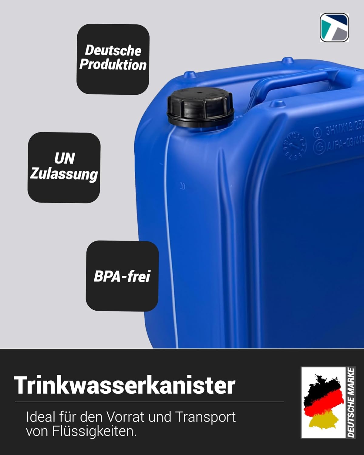 Trevendo Kunststoffkanister mit Zubehör, lebensmittelecht – Bild 2
