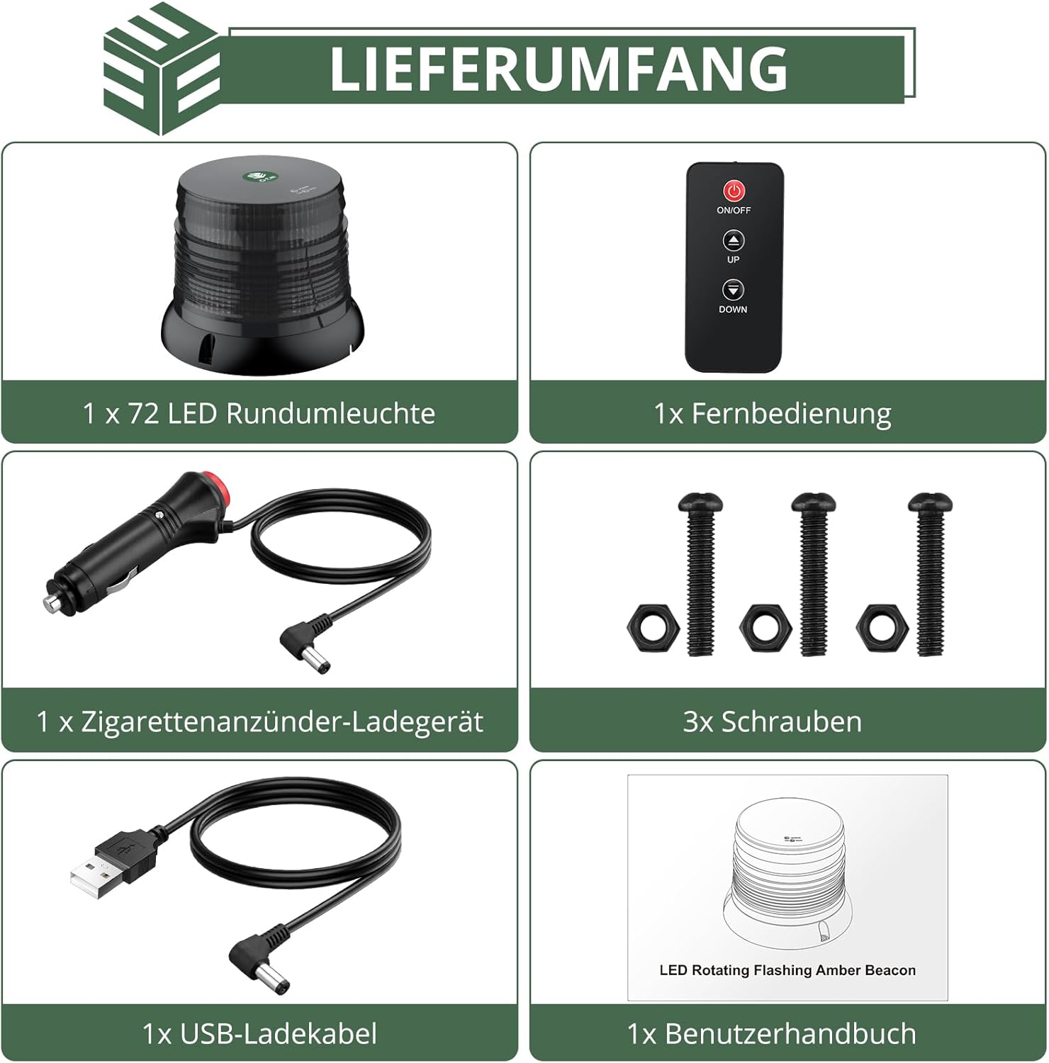 EYPINS Rotierender Akku mit Fernbedienung, 12V 24V Warnlicht Auto Gelb, 6 Blinkmuster Wiederaufladbares LED-Blitzlicht mit magnetischem Saugnapf, Warnlicht Auto für Traktor, PKW, LKW, SUV, Blendfreies Gehäuse – Bild 9