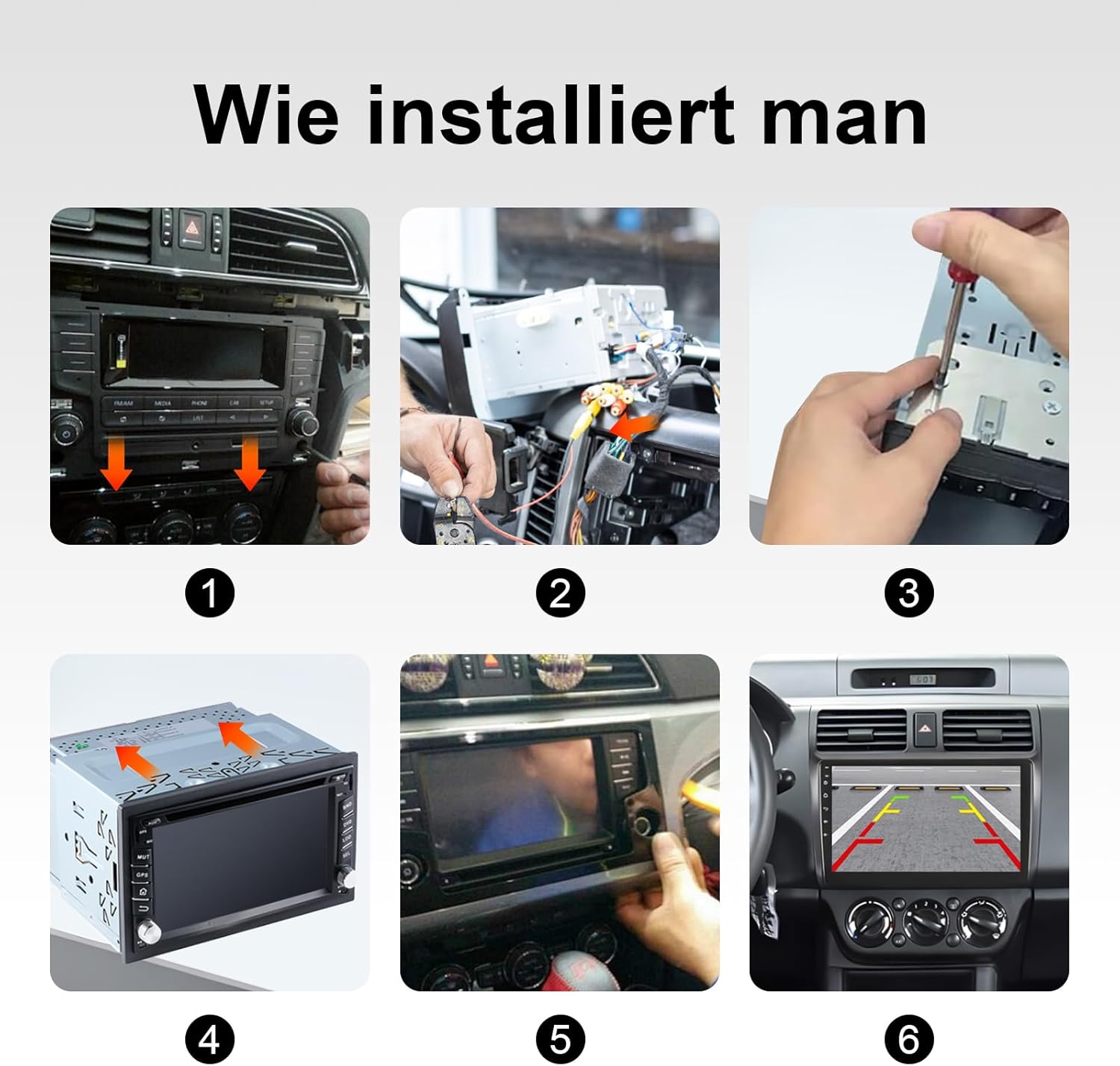DYOUen Autoradio-Einbaurahmen, 2DIN, Doppel-Metallrahmen-Halterung, Blenden-Montageset für Doppel-DIN-Autoradio, Auto-DVD-Player, GPS-Navigation – Bild 6