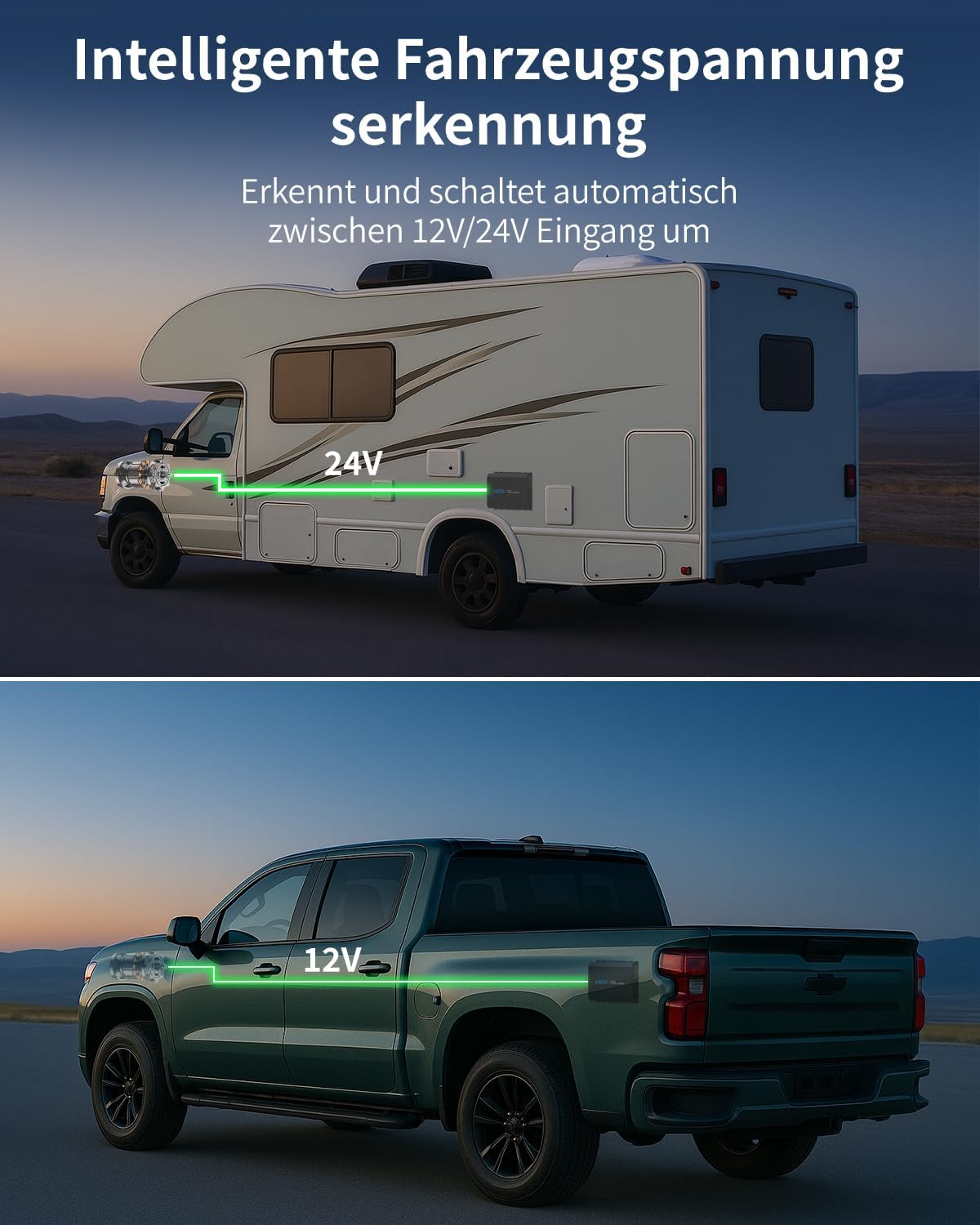 ABOK Acs500 500W DC-DC-Ladegerät für Kraftwerk, Auto, Wohnmobil und Außenbereich | Über Lichtmaschine schnellladen, bis zu 6x schneller als Zigarettenanzünder, ideal für Vanlife, Camping und Reisen im Camper – Bild 3