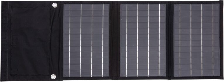 Technaxx 21W Solarladegerät, tragbares monokristallines Solarpanel, faltbar mit 2 USB-Anschlüssen für Smartphone, Tablet, Powerbank, Kamera, hoher Wirkungsgrad, 19 %, ideal für Camping, Reisen, Outdoor TX-207